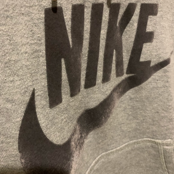 Grey Nike Sportswear Logo Hooded Sweatshirt - Picture 3 of 4